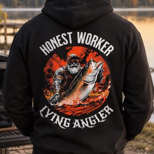 Honest Worker, Lying Angler - Premium Pullover Hoodie