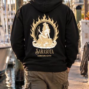 Man wearing Sarasota Circus City hoodie from Boondrift.